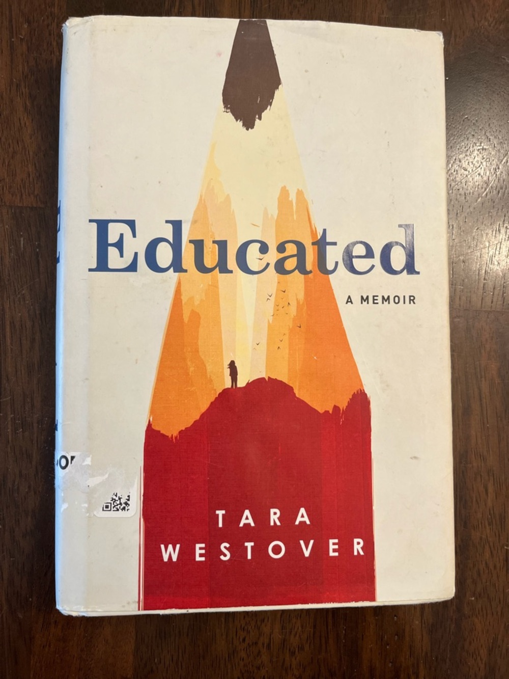 Educated by Tara Westover - White and Red Hardcover Memoir
